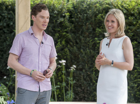 Bbc Presenters Benedict Cumberbatch And Sophie Raworth At The Chelsea Flower Show. Picture David Parker 19.5.14 Reporters Eleanor Harding Ben Spencer Laura Cox Olivia Buxton And Alexis Parr.