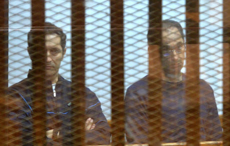 Trial of Gamal and Alaa Mubarak, Cairo, Egypt - 11 Aug 2015