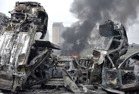 Damaged Cars Explode Trigger New Blasts Editorial Stock Photo - Stock ...