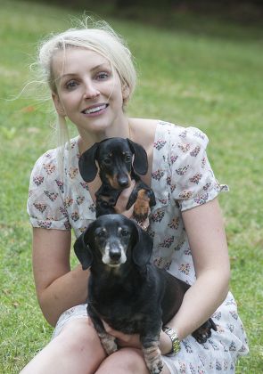 Britain's First Clone Dog 'minnie Winnie' With Her 12 Year Old Genetic Mother 'winnie'. Her Owner Rebecca Smith From Battersea Won A Competition To Have Her Dog Reproduced From Her Dna In A Laboratory In Korea. Picture David Parker 11.08.14 Repo