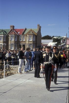 Governor Sir Rex Hunt at his farewell ceremony, Falkland Islands - 1985