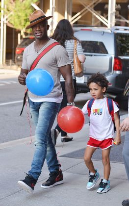 Taye Diggs and son out and about, New York, America - 24 Aug 2015
