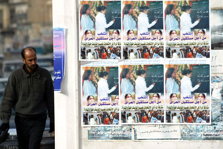 Iraqi Walking Past Posters Advertising Upcoming Editorial Stock Photo ...