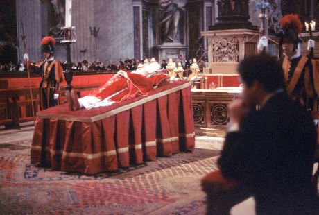 Pope John Paul Lays State Within Editorial Stock Photo - Stock Image