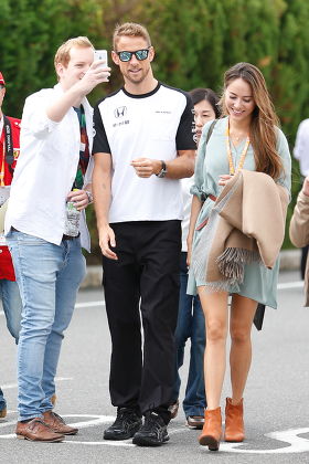 Jenson Button and Jessica Michibata out and about in Suzuka, Japan - 27 Sep 2015