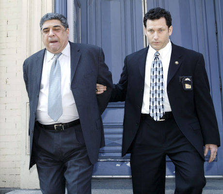 VINCENT PASTORE AFTER TURNING HIMSELF IN FOR ASSAULTING HIS GIRLFRIEND AT THE FIFTH POLICE PRECINCT, NEW YORK, AMERICA - 05 APR 2005