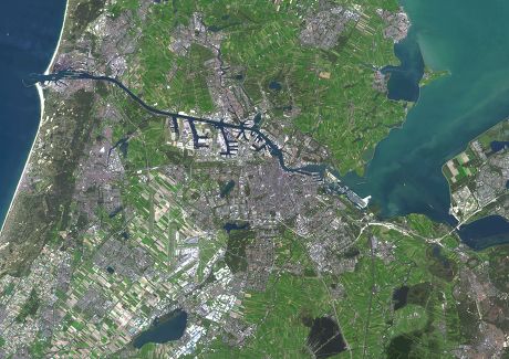 Colour Satellite Image Amsterdam Netherlands Image Editorial Stock ...