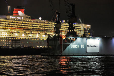 Queen Mary 2 Dock Hamburg Germany Editorial Stock Photo - Stock Image
