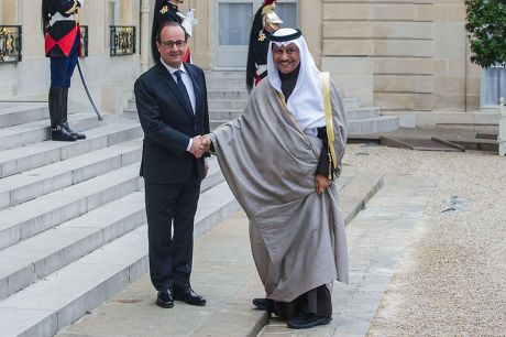 Francois Hollande and Prime Minister Sheikh Jaber Al Mubarak Al Hamad Al Sabah meeting at the Elysee Palace, Paris, France - 20 Oct 2015
