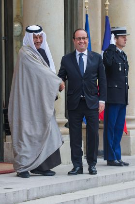 Francois Hollande and Prime Minister Sheikh Jaber Al Mubarak Al Hamad Al Sabah meeting at the Elysee Palace, Paris, France - 20 Oct 2015