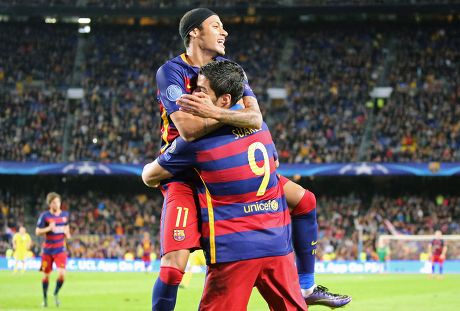 Neymar Jr Luis Suarez Celebration Editorial Stock Photo - Stock Image