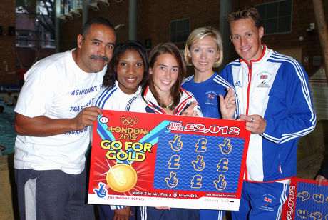 OLYMPIC LOTTERY SCRATCH CARD LAUNCH, EAST HAM SPORTS CENTRE, LONDON, BRITAIN - 27 JUL 2005