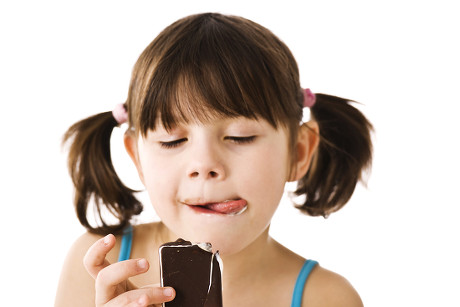 Model Released Little Girl Pigtails Eating Editorial Stock Photo ...