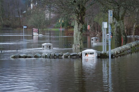 Flooding in Callander, Stirlingshire, Central Scotland, Britain - 10 ...