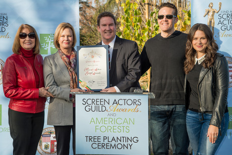 Tree planting ceremony and Screen Actors Guild Awards announcement, Los Angeles, America - 21 Jan 2016