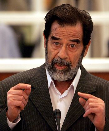 Saddam Hussein Defiantly Speaks Presiding Judge Editorial Stock Photo ...