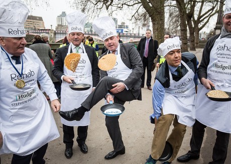 Rehab Parliamentary Pancake Race at Victoria Tower Gardens, London, Britain - 09 Feb 2016