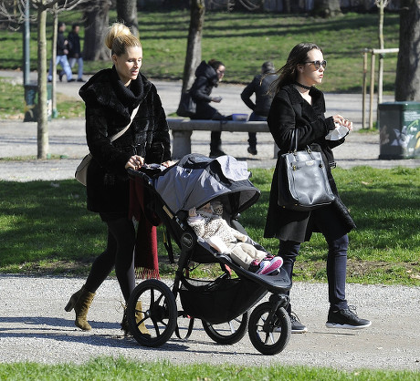 Michelle Hunziker and Serena Autieri out and about, Milan, Italy - 19 Feb 2016