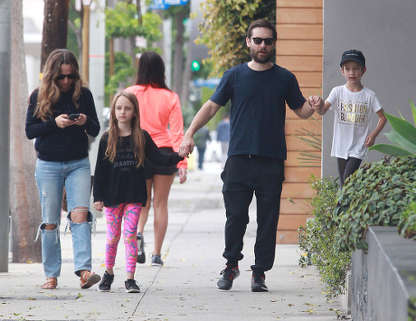 Tobey Maguire and family out and about, West Hollywood, Los Angeles, America - 13 Mar 2016