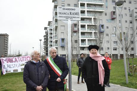 Naming ceremony of a garden in memory of Franca Rame, Milan, Italy - 16 Mar 2016