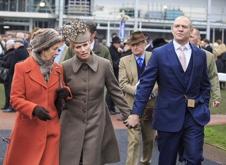 Princess Anne Zara Philips And Mike Tindall At The Cheltenham Festival On Gold Cup Friday Cheltenham . Cheltenham Racing Festival 2015.
