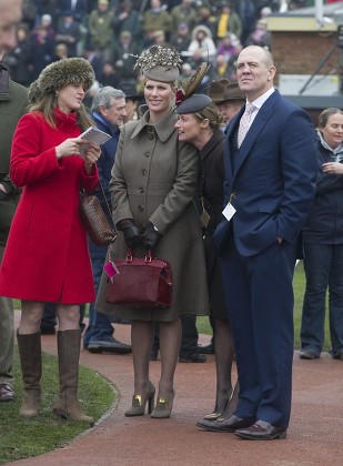 Zara Philips And Mike Tindall Watch The The Vincent O'brien County Handicap Hurdle Race At The Cheltenham Festival On Gold Cup Friday Cheltenham Gloucs. Cheltenham Racing Festival 2015.