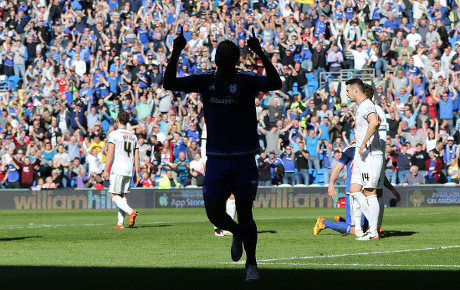 Bruno Ecuele Manga Cardiff City Celebrates Editorial Stock Photo