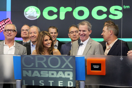 Crocs 10th Anniversary ringing of the NASDAQ Bell, New York, America - 31 Jul 2012