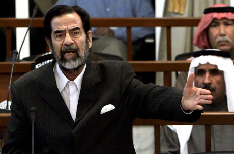 Former Iraqi President Saddam Hussein Gestures Editorial Stock Photo ...