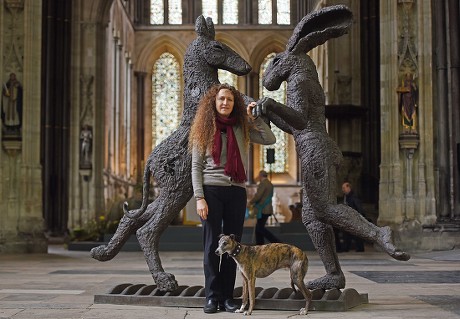 'Relationships' sculpture exhibition by Sophie Ryder at Salisbury Cathedral, Wiltshire, Britain - 07 Apr 2016