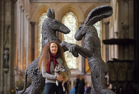'Relationships' sculpture exhibition by Sophie Ryder at Salisbury Cathedral, Wiltshire, Britain - 07 Apr 2016