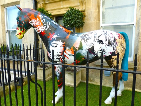 Street art horse sculpture, Bath, Britain - 21 Apr 2016