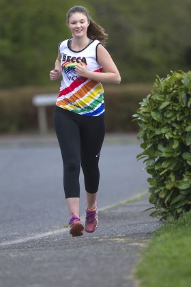 18-year-old Rebecca Manners, who is this year's youngest London Marathon runner, Colchester, Suffolk, Britain - 21 Apr 2016