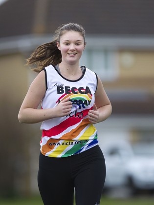 18-year-old Rebecca Manners, who is this year's youngest London Marathon runner, Colchester, Suffolk, Britain - 21 Apr 2016