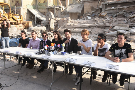 'Earthquake 86' film set press conference, Mexico City, Mexico. - 28 Apr 2016