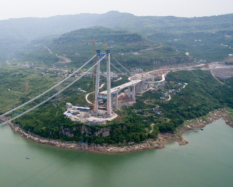 Fuma Yangtze River Bridge Editorial Stock Photo - Stock Image ...