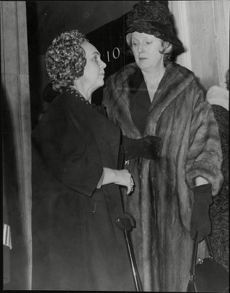 Mme. Henrik Bjornsson (left) Wife Of The Icelandic Ambassador And Mme. Andre J. Clasen Leaving No.10 Downing Street After Tea With Mrs Mary Wilson Wife Of Prime Minister Harold Wilson. (for Full Caption See Version) Box 628 306101549 A.jpg.