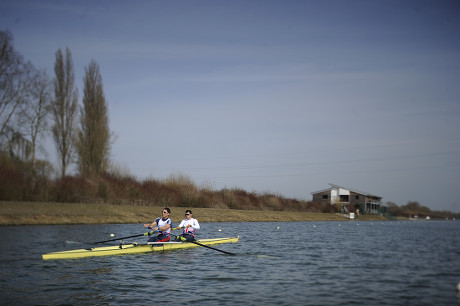 Matt Langridge/james Foad. Gb Elite Rowers Train On The Water At The Official Training Facility At Caversham Reading Picture Andy Hooper Daily Mail/ Solo Syndication Pic Shows.