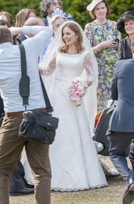 Marriage Of Spice Girl Gerri Halliwell To Redbull Formula One Boss Christian Horner At St Mary's Church In Woburn In Bedfordshire. Picture David Parker 15.5.15.