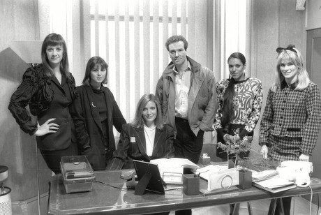 Tv Programme: Les Girls. Maggie (annie Lambert) At Her Desk Of Maggie's Models With Janet Mcteer Sadie Frost Thomas Wheatley Debby Bishop And Rachel Fielding. Box 650 304121560 A.jpg.