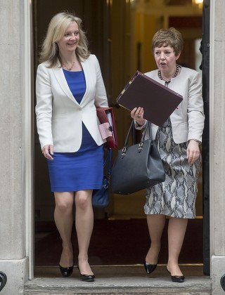 Elizabeth Truss Secretary Of State For Environment Food And Rural Affairs And Baroness Stowell Of Beeston Mbe Lord Privy Seal Leader Of The House Of Lords Arrives For A Cabinet Meeting In Downing Street.