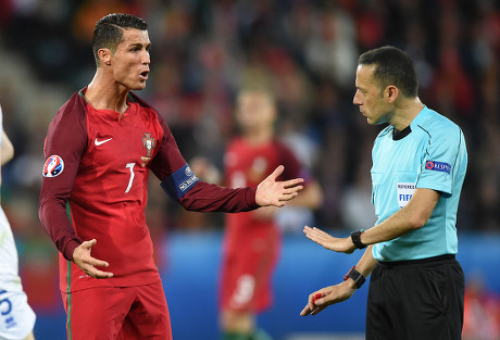 Cristiano Ronaldo Portugal Complains Referee Cuneyt Editorial Stock ...