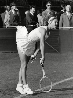 Kathleen Blake In Play At The 1965 Wimbledon Tennis Championships. Box 661 119011610 A.jpg.