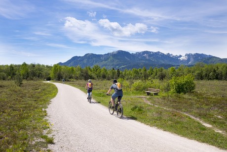 Bike Path Isar Floodplains Brauneck Benediktenwand Editorial Stock ...