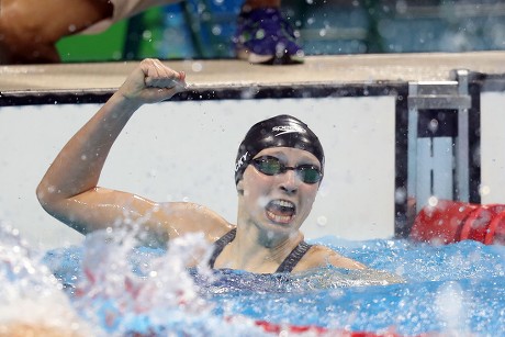 Katy Ledecky Usa Celebrates Winning Gold Editorial Stock Photo - Stock ...