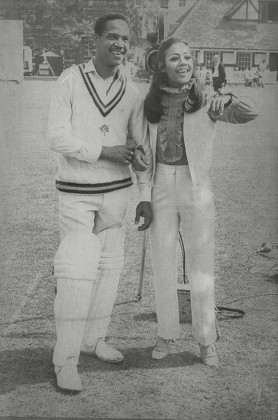 Esther Anderson Jamaican Actress With Test Cricketer Gary Sobers. (for Full Caption See Version) Box 687 72505161 A.jpg.