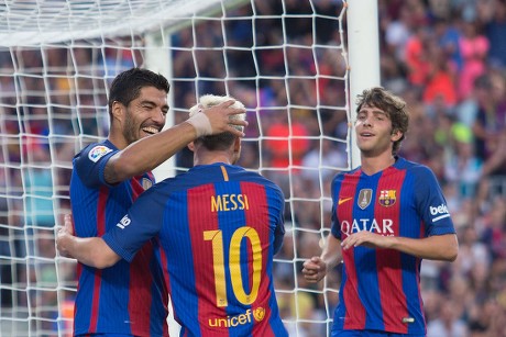 Luis Suarez Leo Messi Celebrates First Editorial Stock Photo - Stock 