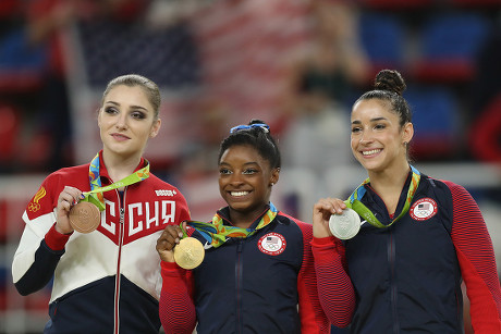 Bronze Medallist Russias Aliya Mustafina Left Editorial Stock Photo ...