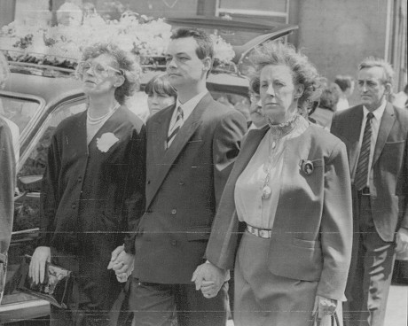 Funeral Of Russell Harty The Tv Presenter. L-r: Actress Madge Hindle Close Friend Jamie Mcneill And Pat Heald Russell's Secretary. (for Full Caption See Version) Box 692 50906165 A.jpg.