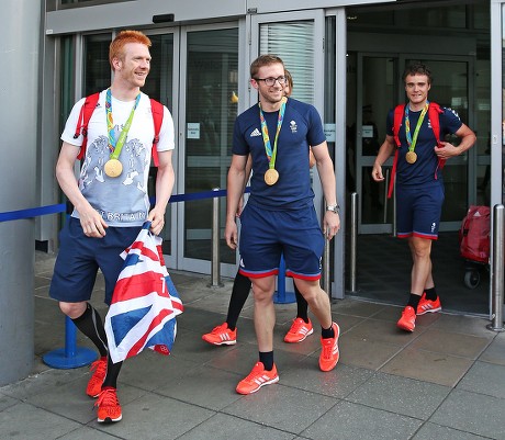 Team GB Olympic Cyclists at Manchester Airport, UK - 18 Aug, UK - 18 Aug 2016